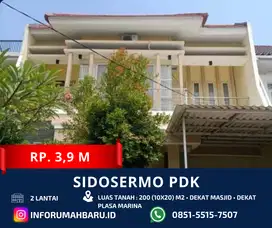 SIDOSERMO PDK Lebar 10  ‼️ Rumah 2 Lantai dekat Plasa Marina