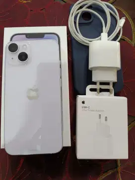 Dijual iPhone 14 128GB Purple. Resmi iBox. Fullset No Minus, Mulus