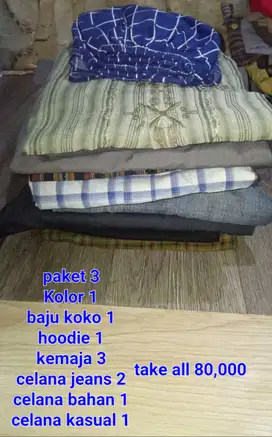 Take all preloved pakaian pria paket 3