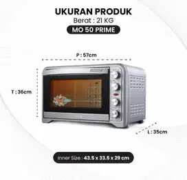 MITO ELECTRIC OVEN + AIR FRYER MO50 PRIME 50L