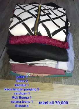 Take all preloved pakaian perempuan paket 1