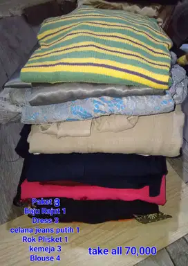Take all preloved pakaian perempuan paket 3