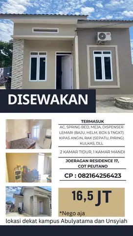 Disewakan Rumah pertahun full furnish