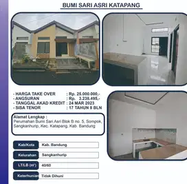 Rumah over bumi asri Katapang tanpa Bi cheking di jamin aman