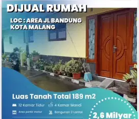 DIJUAL RUMAH KOST PUTRI LOKASI AREA JALAN BANDUNG KOTA MALANG