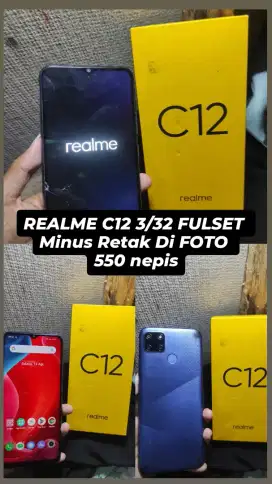 Realme c12 3/32 fulset Retak
