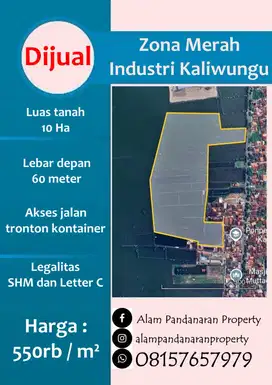 Dijual Cepat Tanah Industri di Kaliwungu
