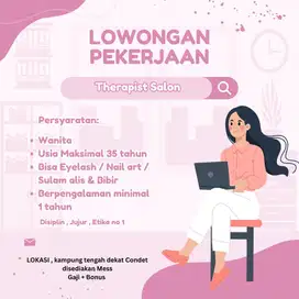 DIBUTUHKAN THERAPIST SALON