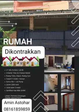 Rumah Cluster diKontrakkan