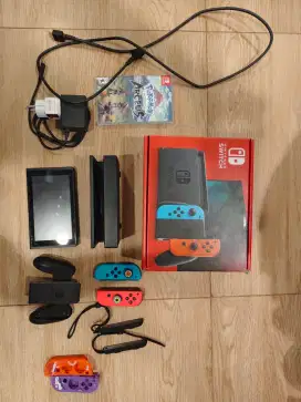 JUAL NINTENDO SWITCH V2 ORI FULL SET FULLSET LENGKAP PLUS GAME