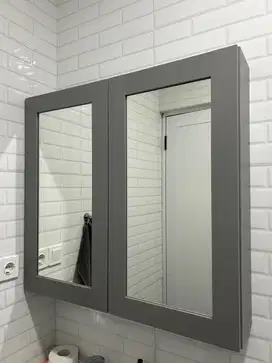 Kabinet kaca kamar mandi 2 pintu - Enhet (IKEA)