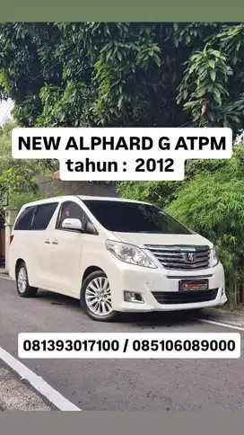 ALPHARD G ATPM
tahun :  2012,plat AD
