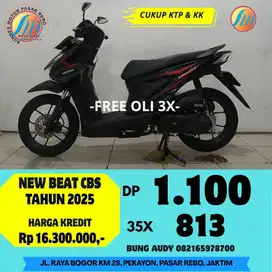 HONDA NEW BEAT CBS TAHUN 2025 SIAP PAKAI, BERGARANSI, GRATIS SERVIS