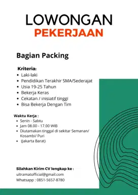 Bagian packing dan bongkar barang