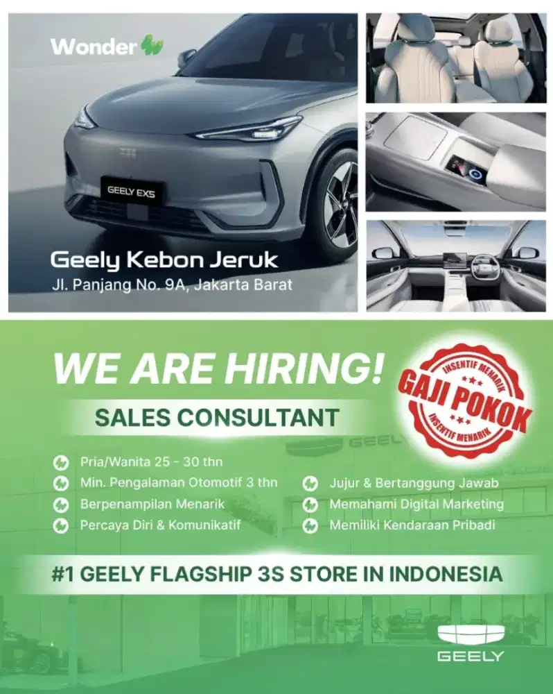 Sales Mobil Geely Jakarta Barat