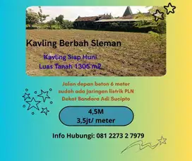BU Dijual Cepat Kavling Siap Bangun Berbah Sleman Dkt Adi Sucipto