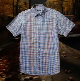 KEMEJA ROGATIS MOTIF KOTAK, SIZE : L (LD114-116,P75)
