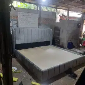DIVAN MEWAH 2 METER KAIN BELUDRU ADA KAKI