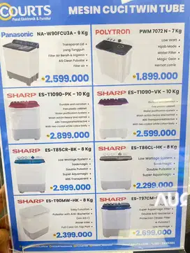 Promo Pameran Courts Mesin Cuci twin tube #pakaiKredivo