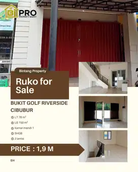 DIJUAL RUKO BUKIT GOLF RIVERSIDE CIBUBUR DEKAT TOL CIMANGGIS