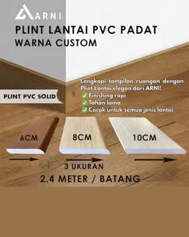 PLIN SOLID PVC ARNI | AKSESORIS PLINT/LIST LANTAI UKURAN 6cm 8cm 10cm
