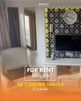 SEWA CEPAT! APARTEMEN ALTIZ BINTARO 12 m² – SIAP HUNI FULL FURNISH