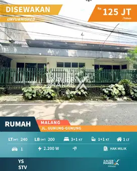 Disewakan Rumah Dekat Ijen Boulevard di Klojen Malang