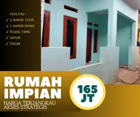 RUMAH 2 KAMAR SIAP HUNI AKSES STRATEGIS MULAI DARI 165 JUTAAN