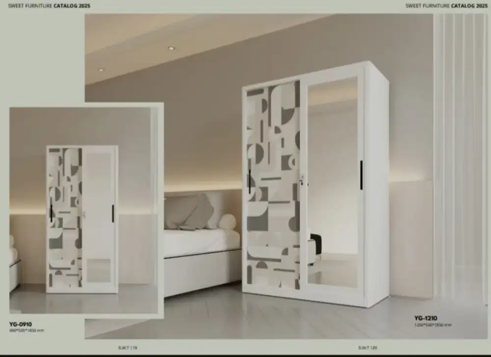 Turun Harga Lemari Pakaian Sliding Full Besi 120