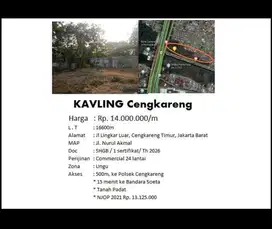 Dijual Tanah Di jalan Lingkar Luar Barat, Cengkareng Timur