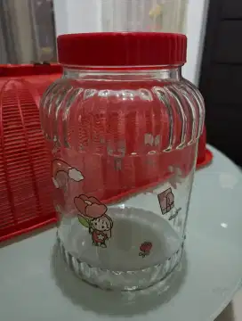 Toples kaca tebal jumbo Kedaung tempat kerupuk kue Snack