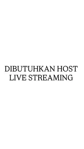 DIBUTUHKAN HOST LIVE BAJU PAKAIAN