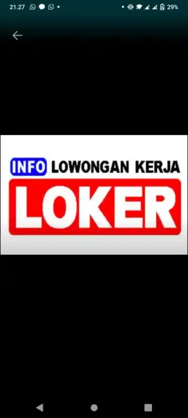 Dibutuhkan segera karyawan yg serius siap kerja