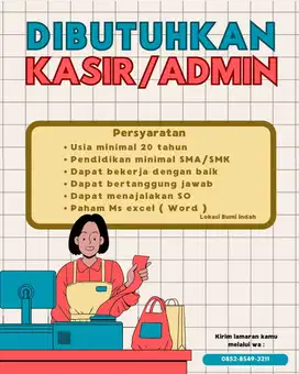 Lowongan kerja admin / kasir sembako