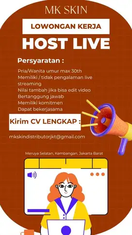 LOWONGAN HOST LIVE