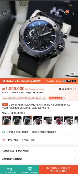 Jam Tangan Alexandre Christie 9205 Pria
