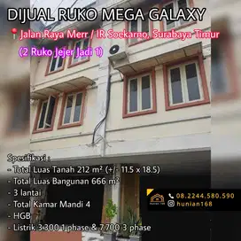 RUKO 2 JEJER Kompleks Mega Galaxy Mall Jalan Raya Merr Surabaya Timur