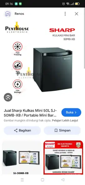 Kulkas mini kulkas portable Sharp fullset likenew