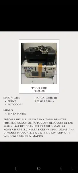 Printer Epson L3110
