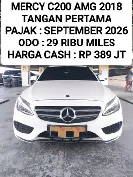 [29rb Miles]Mercedes-Benz C200 AMG 2018 Putih Tangan Pertama