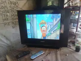 jual tv 21in slim samsung layar dtar plat harga 320 nego siap antar