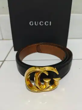 Gucci Woman GG Black Calf Leather belt original authentic size 85
