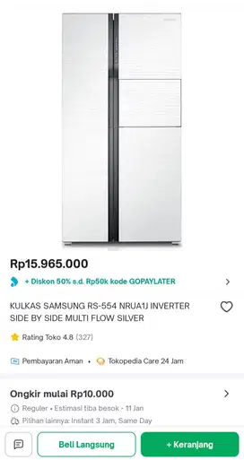 JUAL KULKAS SAMSUNG RS-554 NRU1J   INVERTER SIDE BY SIDE MULTI FLOW SL