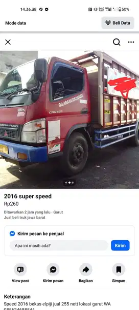 Jual truk 2016 super speed