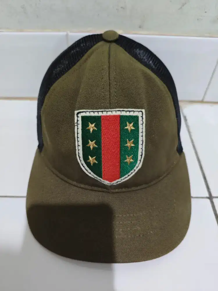 Gucci Military Green Cotton Crest Baseball Cap sz S original authentic