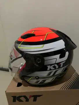 HELM KYT DJ MARU #13 - BLACK/RED FLUO/YELLOW CLEAR