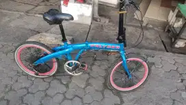 Sepeda lipat uk20 rangka kokoh rem pakem ban tebal semua