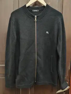 Burberry Black Label Black Knit Varsity Zip Up original authentic