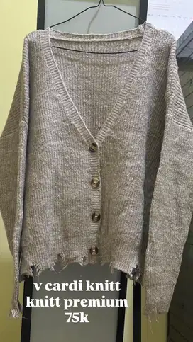 v cardi knitt premium