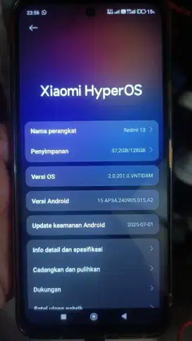 Redmi 13 Ram 8+8/128 sdh NFC Hp+cas no minus.